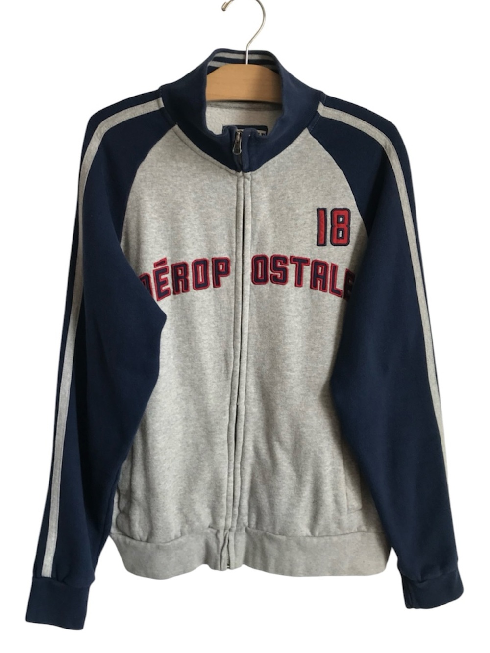 AEROPOSTALE #18 Men’s L 9310 Vintage Y2K-Era Gray Full Zip Track Jacket in EUC